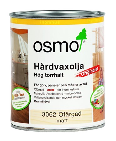 HÅRDVAXOLJA 3062 OSMO         ORIGINALET MATT 0,75L